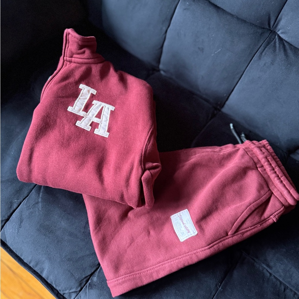 Zara Burgundy Half-Zip Sweatshirt
